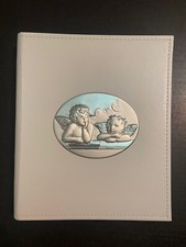 ALBUM PORTAFOTO BATTESIMO ARGENTO E PELLE