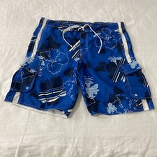 HANG TEN Mens Lightweight Blue Board Shorts Swim Lined Size M