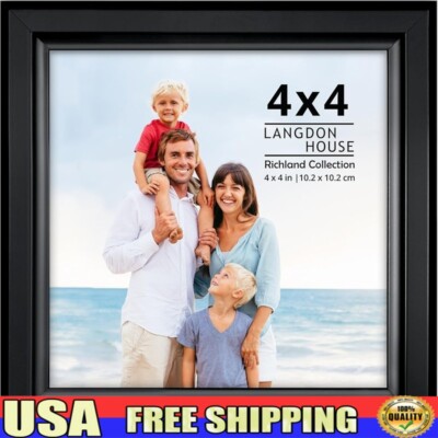 4x4 Black Picture Frame Modern Design Elegant Edging Tabletop Wall Display New