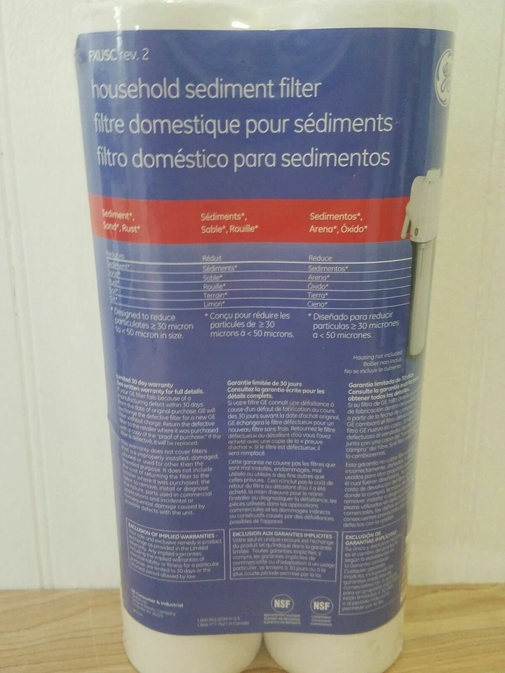 2 Genuine OEM GE SmartWater FXUSC Household Sediment Filters Free Shipping (26) - Image 4 of 4