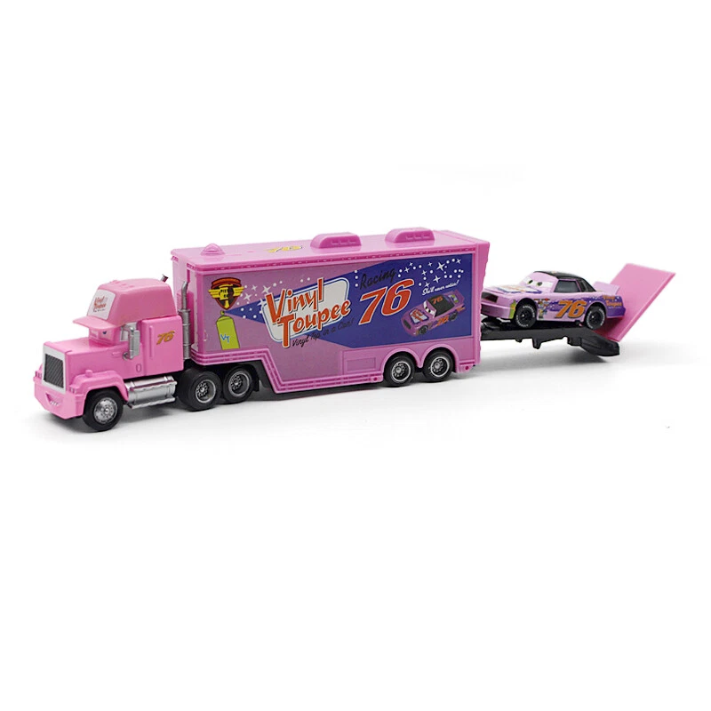 2-Car Disney Pixar Cars No.76 Vinyl Toupee Hauler Truck with Car