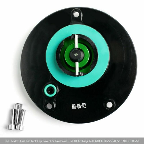 For Kawasaki Ninja 1000 ZX-10R Z1000 08-18 KEYLESS Fuel Gas Tank Cap Green UK - Picture 3 of 7