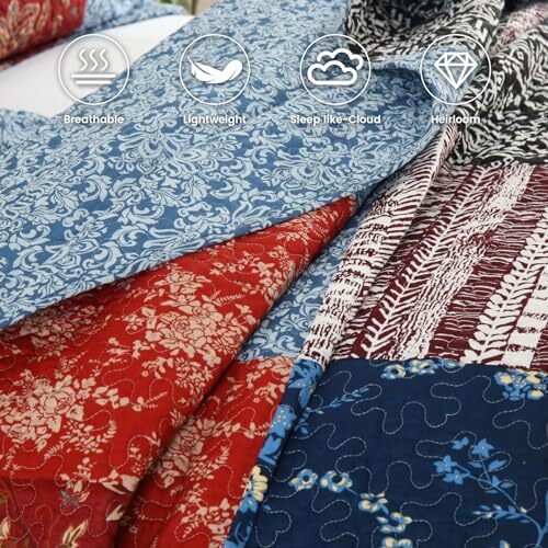 King Comforter Set for Bed - 100% Cotton Quilts King(98"x106") Nocturne2.0 - Picture 3 of 6