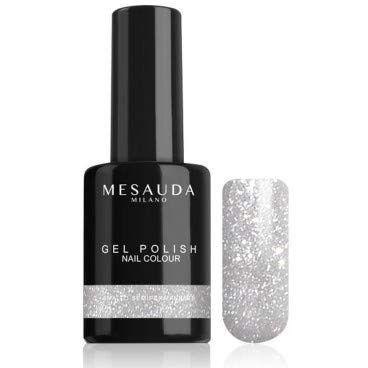 Semipermanenter Nagellack GEL POLISH NAIL COLOUR 47 Glitter Silber 10ml MESAUDA