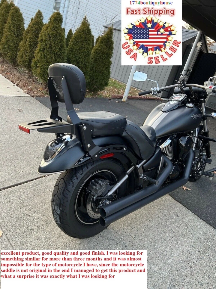 Portaequipajes negro Kawasaki Vulcan VN 900 2000 clásico personalizado barra Sissy 09-25 EE. UU. Foto 2 de 4