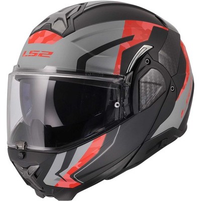 MODULARER HELM FF910 ADVANT II GLIDE SCHWARZ GRAU ROT LS2