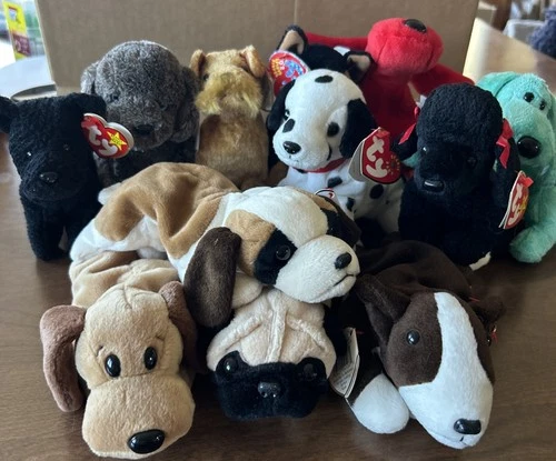 Vintage Ty Beanie Babies-Lot of 12 DOGS No Duplicates 1996-2004 Original Owner