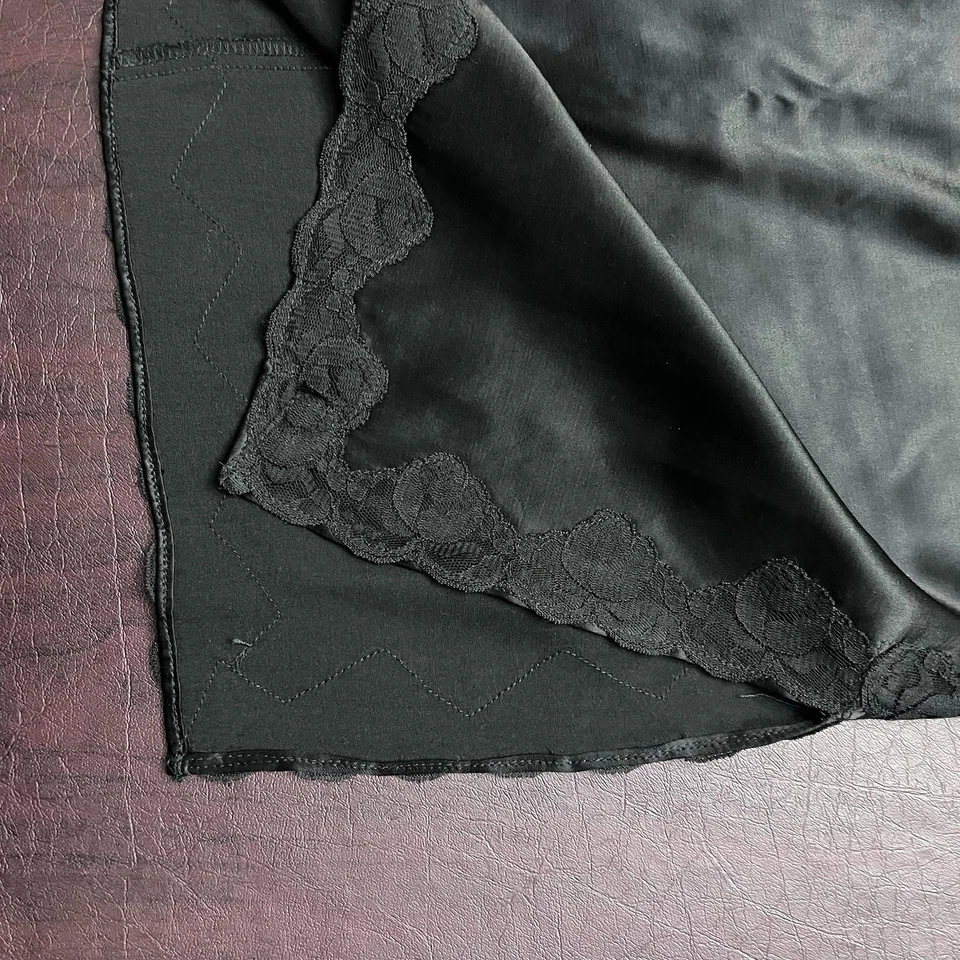 Винтажная мини-юбка Henri Bendel из 100% вискозы черная кружевная с разрезом размер 2 сделано в США - Изображение 3 из 4