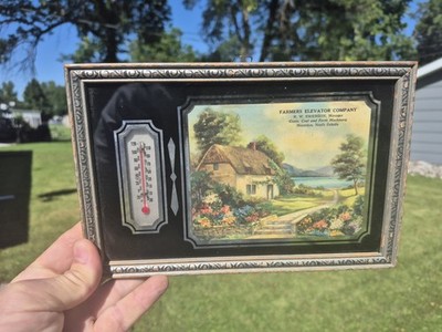 c. 1930s Farmers Elevator Co. Mooreton North Dakota R.W. Swenson Thermometer