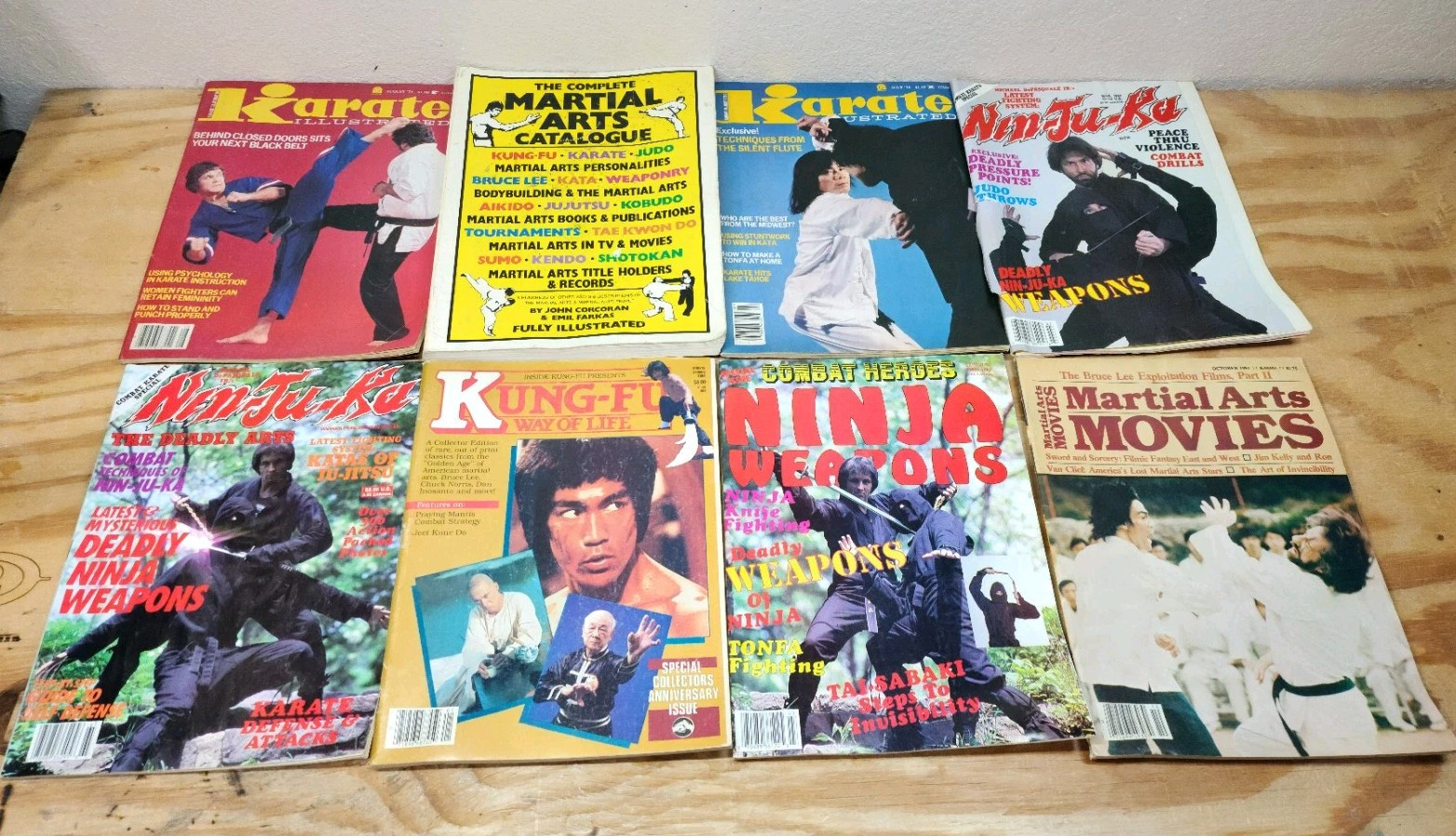 VTG Inside KUNG-FU Martial Arts Official Karate & Ninja Magazines Lot of 8