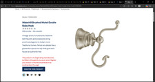 Moen Robe Hook YB9803BN Waterhill Hanger-BRUSHED NICKEL