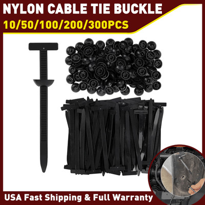 10/50/100 Nylon GM Zip Tie Buckles Heavy Duty Self-Locking Nylon Zip Tie Bracket