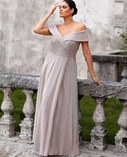 Nwot 20W Xscape  Shimmer Off-Shoulder Maxi Dress in Blush with pockets