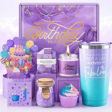 ITABLETAS Birthday Gifts for Women Mom Wife, Happy Bath Set Purple