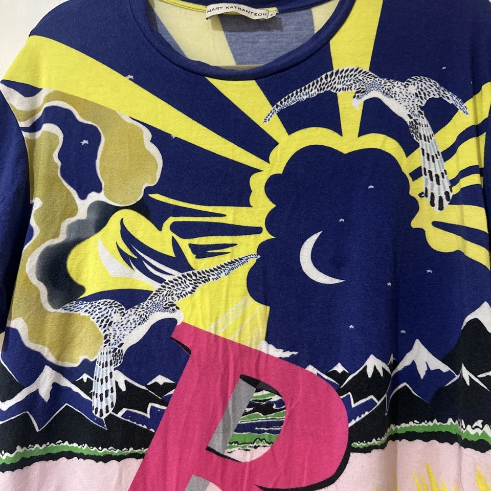 Camiseta mary katrantzou 100% seda talla L. ¡La más suave! Foto 2 de 4