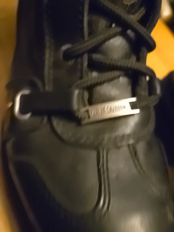 Mujer Harley-Davidson Cuero Negro Zak Encaje/Cremallera Logo Lateral Wm 9.5 Foto 3 de 4