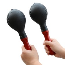 2 PCS Percussion Maracas Pair ABS Plastic Shells Wooden Handles Live Music