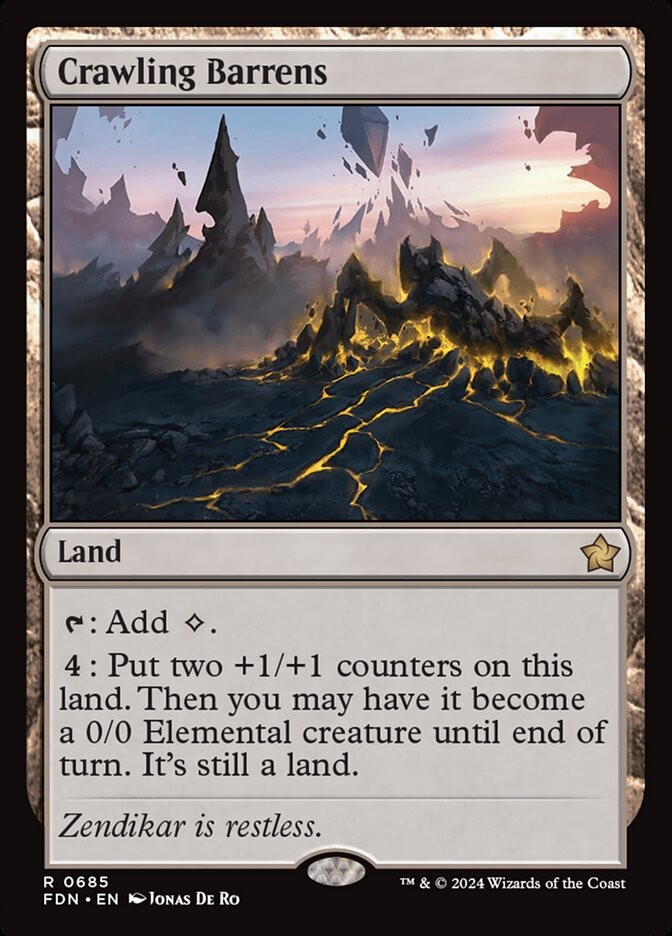 Crawling Barrens 685 R FDN MTG NM