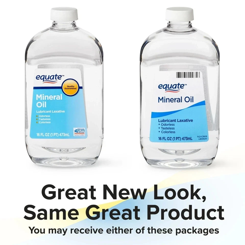 Líquido laxante lubricante de aceite mineral Equate para estreñimiento, 16 fl oz (474 ml) Foto 2 de 3