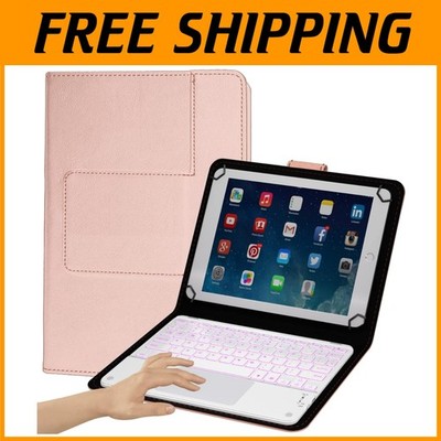 10.5'' Tablet Keyboard Case Pink Touchpad Bluetooth