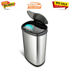 13 Gal Stainless Steel Kitchen Trash Can Motion Sensor Hands free Soft Close Lid