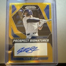 2024 Panini Prizm Prospect Signatures Matt Shaw #PS-MS Gold Vinyl  9/10.  Cubs