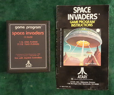 1980 Atari CX-2632 Space Invaders Game Cartridge w/ Manual - Tested and Works