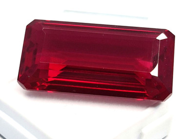 Mozambique Red Ruby Emerald Cut 63-65 Ct Loose Natural Certified Gemstone RK812