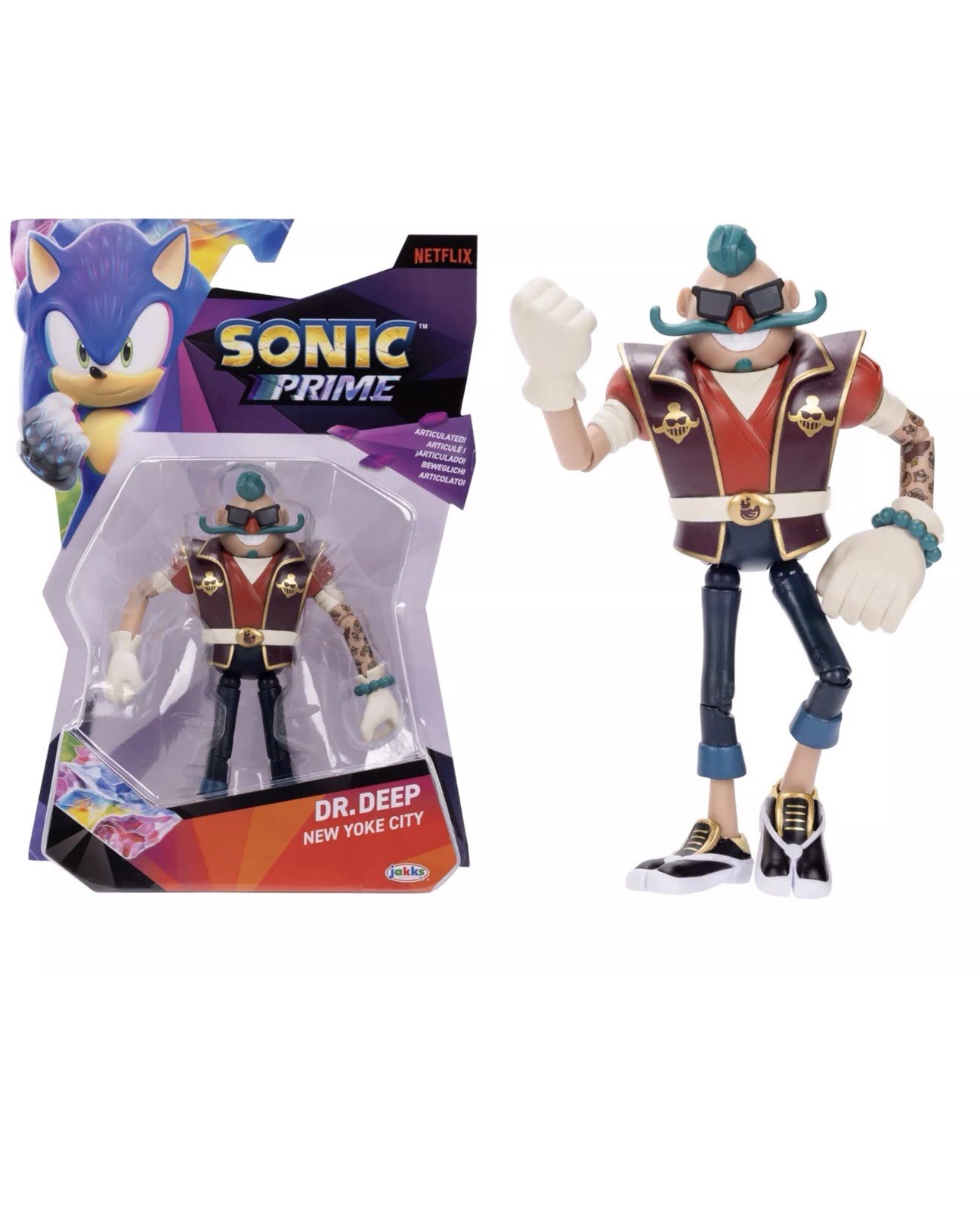 Sonic Prime Dr.Deep New Yoke City Figure Sonic The Hedgehog Netflix New