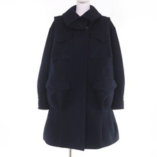 Excellent Sacai coat design Dark navy wool Women 1 15-02300