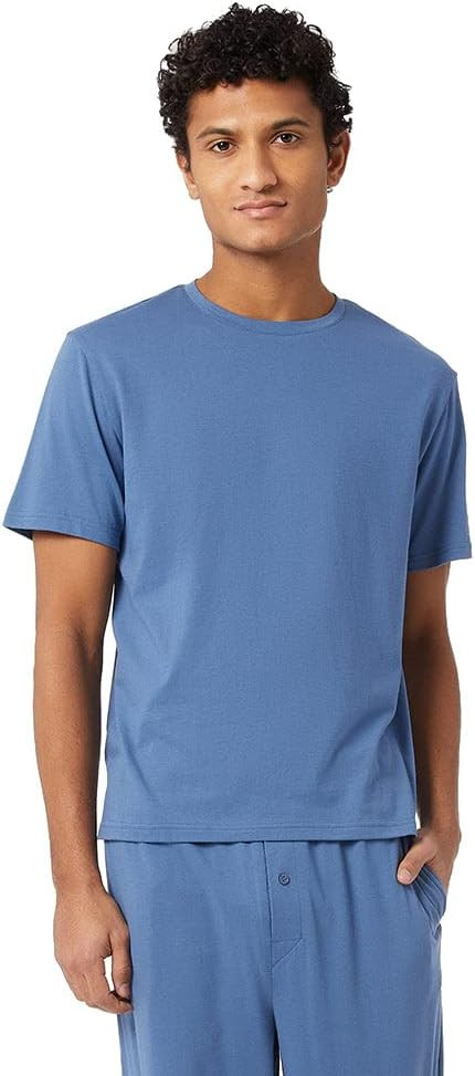 Футболка Regular Fit 32 DEGREEES Crew | Ультрамягкая, из синего бархата, большого размера