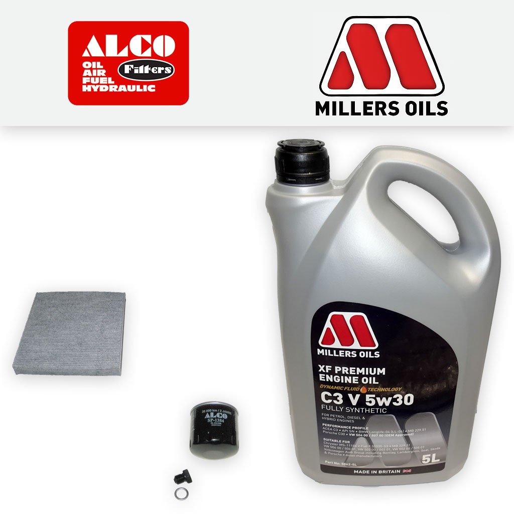 SERVICE KIT for AUDI A3 8V 1.0 TFSI OIL CABIN FILTERS wth XF C3 OIL (2015-2018)