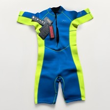 Hevto Youth Shorty Zip Front Wetsuit Blue  Neon New w/Tags Size 14 Watersports