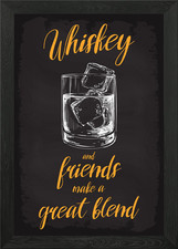 Whisky Friends Great Blend Framed Wall Art Poster Canvas Print Picture