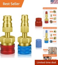 Brass Quick Coupler Set: R1234YF to R134A Adapter for Car Air Conditioning