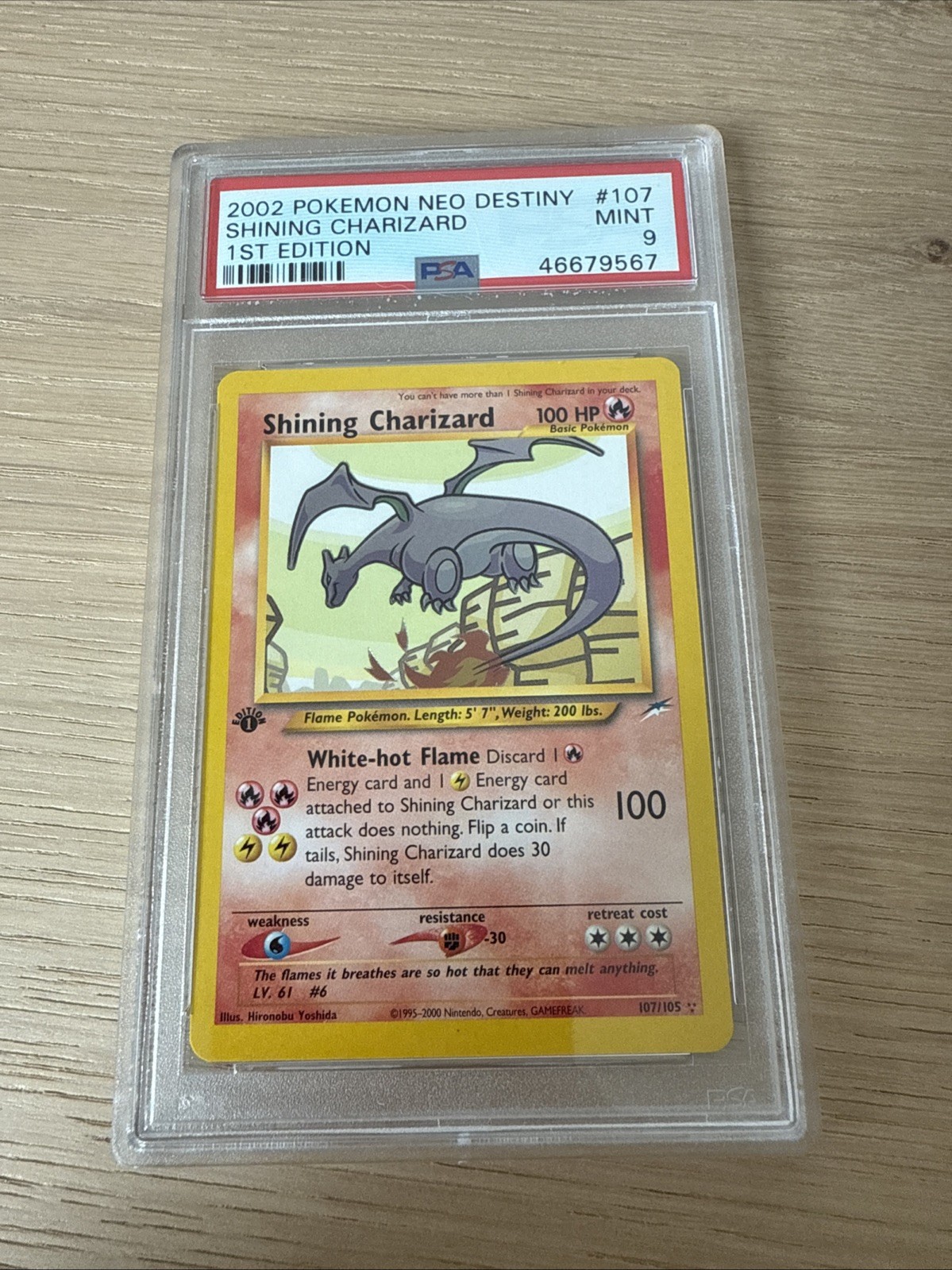 2002 POKEMON NEO DESTINY 1ST ED #107 SHINING CHARIZARD PSA 9