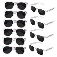 /20 PCS Baseball Sunglasses White Red Frame Plastic Sunglasses Baseball Team 10