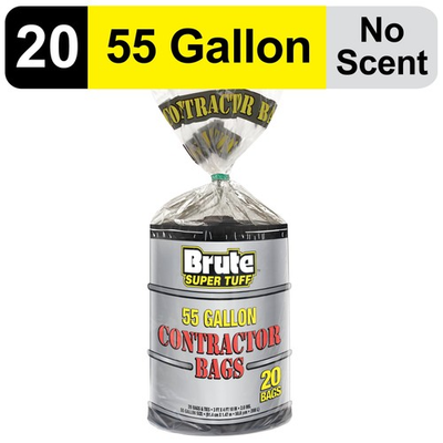 #ad Brute Super Tuff® Contractor Bags 55 Gallon 20 Bags Twist Tie $14.98