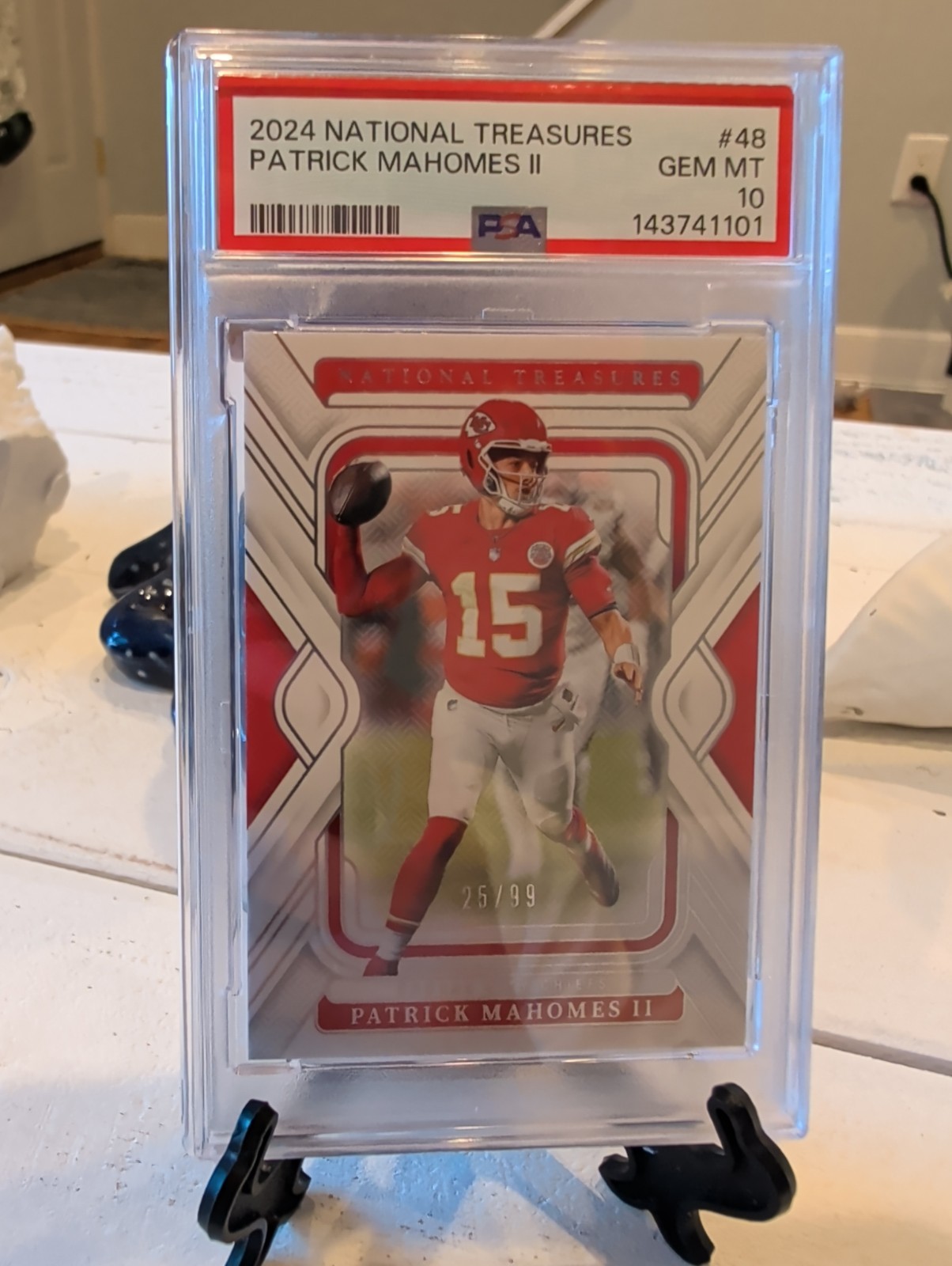 2024 national treasures patrick mahomes #48 25/99 PSA 10! view 1