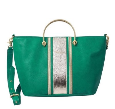 Foley & Corrina Harper Ring Tote Green Gold Vegan Leather Medium Colorful