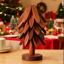 Wooden Trivets for Hot Dishes, Tree Shape Trivet Set,  Walnut Wood. Stand...