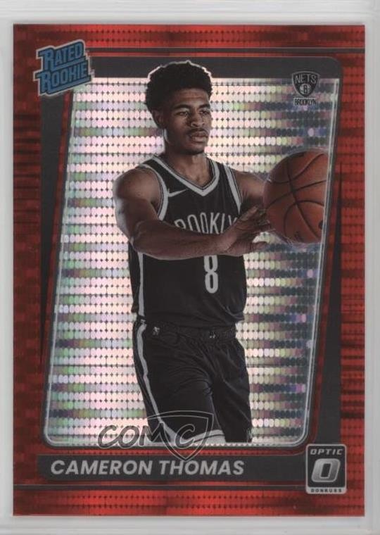 2021 Panini Donruss Optic Rated Rookie Red Pulsar Prizm Cameron Thomas #153 d3b