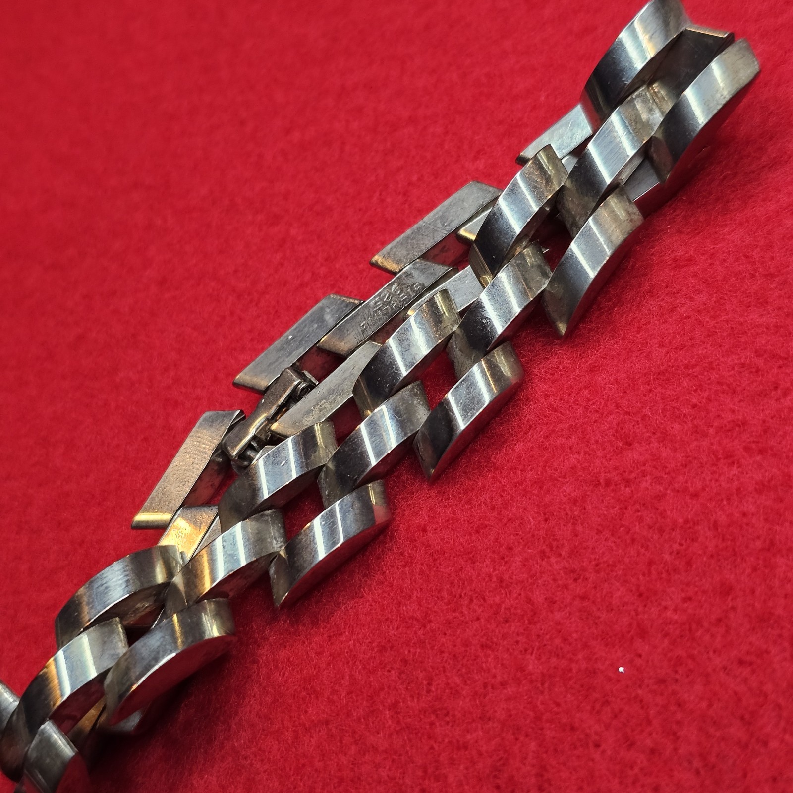 Men's Solid Sterling Silver 12mm Interlocking Lin… - image 2