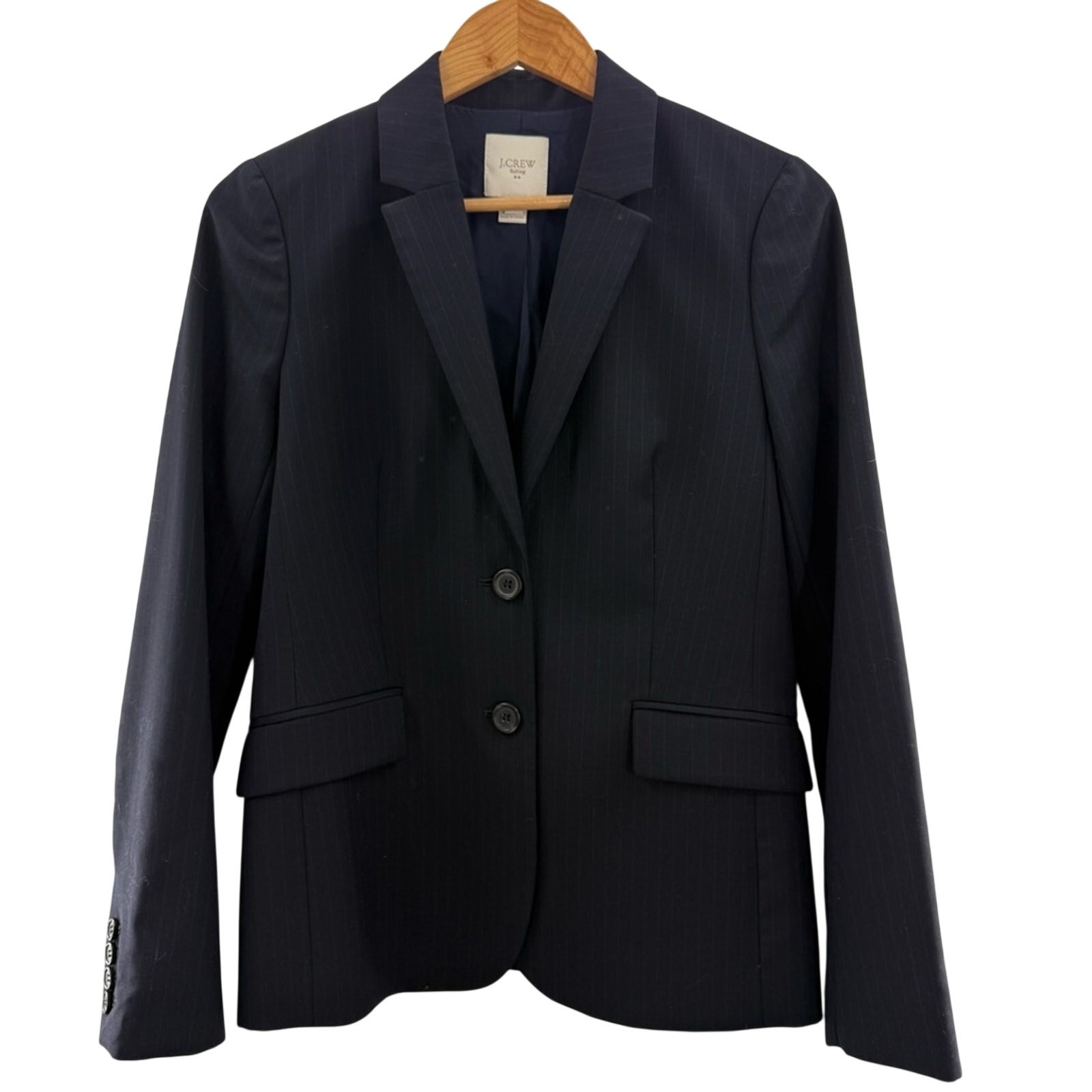 J. Crew Suiting Wool Two Button Thin Pinstripe Bl… - image 1