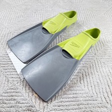 Speedo Swim Fins XS 3-4 Grey Lime Green Short...