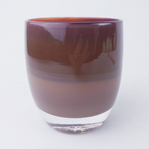 Vintage Janes Carmel Pre Trisk Art Glass Hand Blown Votive Vase - Rich Brown - Picture 7 of 13