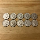 Lot of 10 40% Silver Clad Kennedy Half Dollars - Mixed Dates