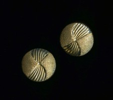 New 14K 1.15 Gram Solid Yellow Gold 13mm Round Ball Circle Concaved Earrings QO