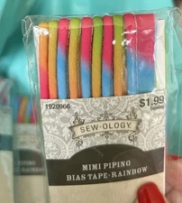 LOT of 4 Sewology Piping Bias Tape Rainbow .5" All Sealed 2.5yd