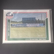 2022 Stars & Stripes Checklist Holo Longevity USA Baseball Team Photo 15U # /99